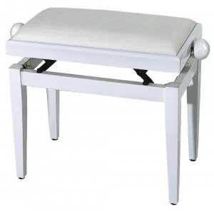 GEWA FX Piano Bench De Luxe White High Gloss White Seat Банкетка