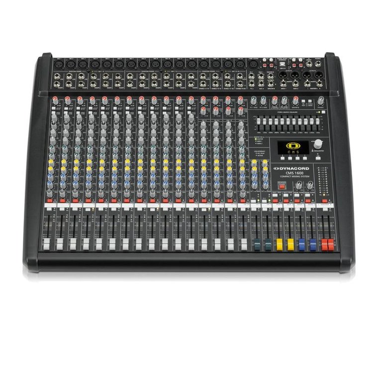 DYNACORD CMS 1600-3, микшерный пульт, 12 мик./лин. + 4 мик./стерео лин., 6 x AUX, 2 процессора эффектов (24 бит), USB