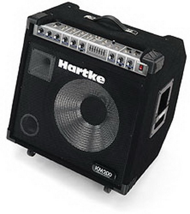 HARTKE KM200 Комбоусилитель для клавишных инструментов 200 ватт/ 4 входа стерео и микр. 7ми полосный эквалайзер. 1х15 алюмин драйвер,1" титанов. драйвер