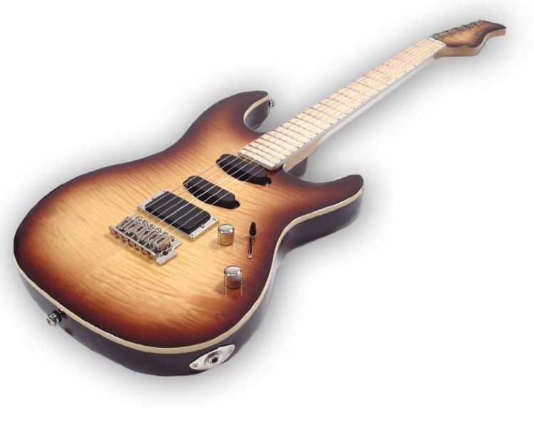CLIVE SAINT M270 VGNT Электрогитара, мензура 25.5", 22 лада, корпус из липы с накладкой из волнистого клена, гриф кленовый с накладкой из палисандра, колки Grover Diecasting, звукосниматели 2хGarry Snyder SnyderMax2, 1хHumbucker, бридж DSV1, цвет Vintage
