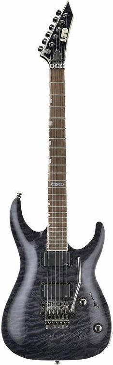 LTD MH-250/ST/BLK ээл.гитара, агатис/клен, сквозной гриф 25,5", ESP LH-301, Floyd Rose, 24 лада, цвет STBLK (See Thru Black)