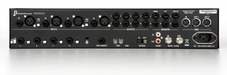 DIGIDESIGN 003 RACK FACTORY Система звукозаписи, FireWire интерфейс, 24 бит/96 кГц, 4 микр. преампа, 8х8 линейных вх./вых., 2 AUX входа, выходы на мониторы и наушники, ADAT, S/PDIF, WordClock, MIDI вх./вых., ProTools LE, к-т плагинов Factory collection