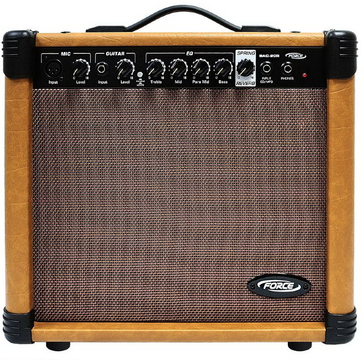 FORCE SAC-40R Комбо для акустической гитары, 40W, динамик 10", 3-х полосный эквалайзер, пружинный ревер