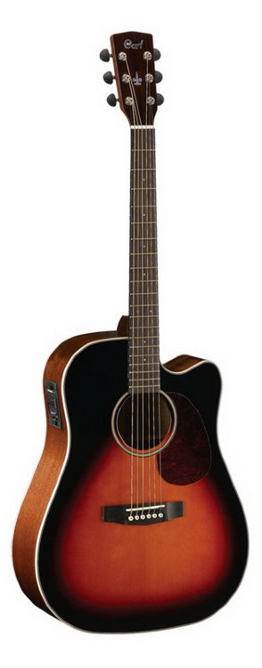 CORT MR710F 3TS Электроакустическая гитара, 3 Tone Sunburst (3-х тоновый санберст)