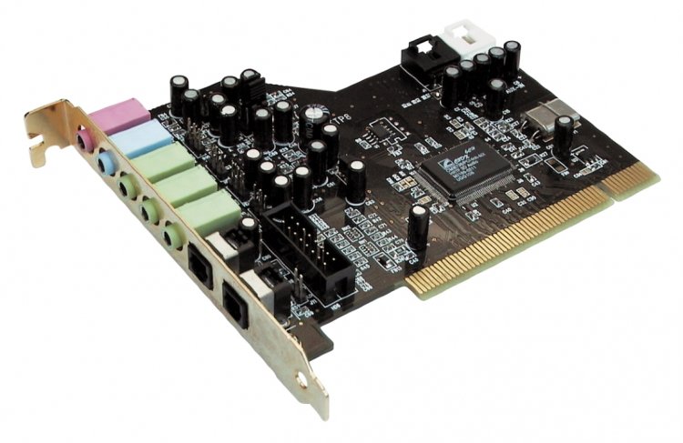 TERRATEC SOUND SYSTEM AUREON 51 PCI Звуковая карта, 3D sound, 8/16 bit recording & playback at up to 48 kHz, full duplex, Digital optical In/Out 44.1/48 kHz, 3 stereo Line Out, 1 stereo Line In, 1 Mic In,  internal Analog/Digital CD Audio In, PCI, RTL