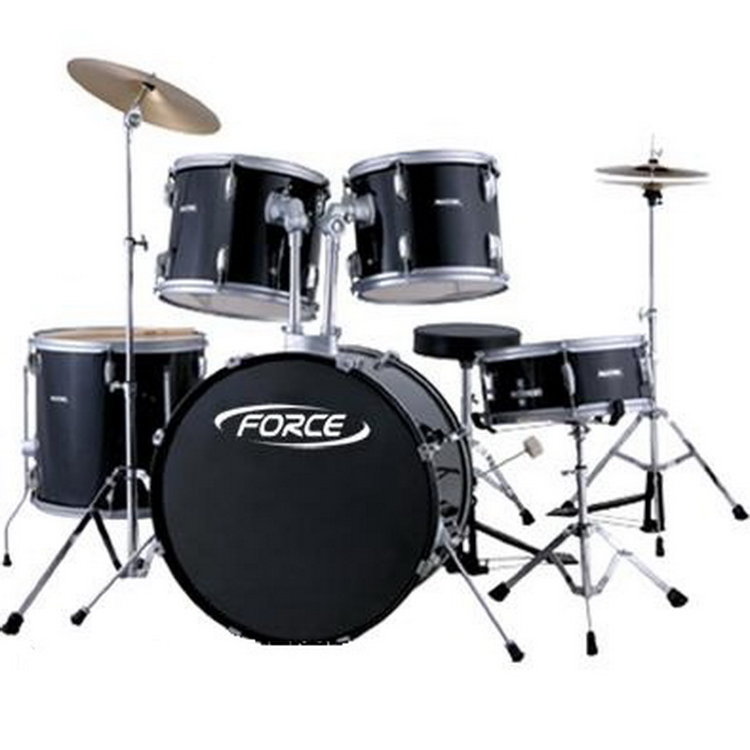 FORCE DSC-2007BK Ударная установка (22"+16"+13"+12"+14"+1 стойка тар., стул, 3 тарелки), материал - топ