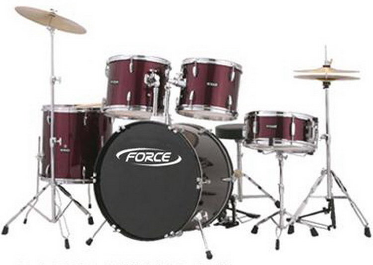 FORCE DSC-2007WR Ударная установка (22"+16"+13"+12"+14"+1 стойка тар., стул, 3 тарелки), материал - топ