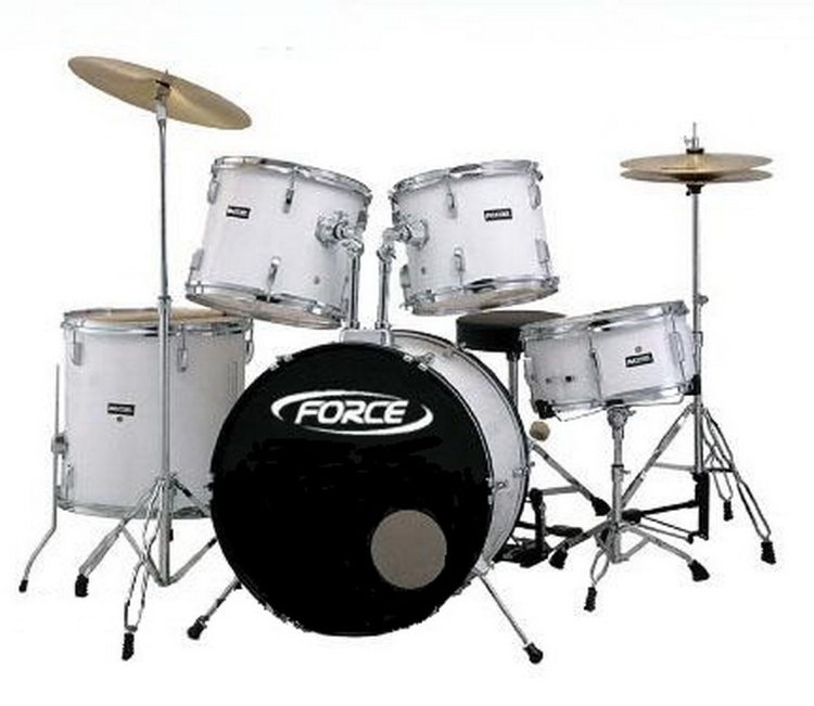 FORCE DSC-3003N/WH Ударная установка (22"+16"+13"+12"+14"+1 стойка тар., стул, 3 тарелки), цвет - белый