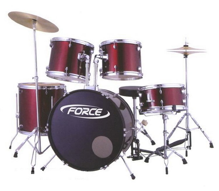 FORCE DSC-3003N/WR Ударная установка (22"+16"+13"+12"+14"+1 стойка тар., стул, 3 тарелки), цвет - красн