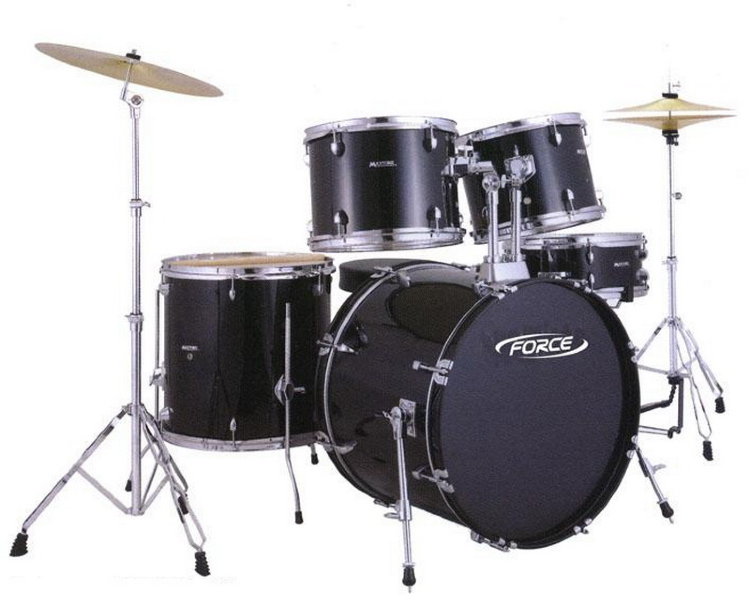FORCE DSC-3005BK Ударная установка (22"+16"+13"+12"+14"+1 стойка тар., стул, 3 тарелки), цвет - черный