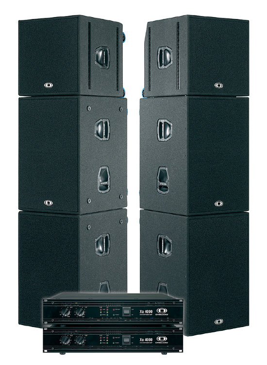 DYNACORD Xa 2, звуковой комплект, 230V, состоит из: 2 x XA 4000 Systemamp, 2 x FX 12 Topteil, 4 x FX20 Subwoofer, 4 x PSS 408, 2 x PSS415